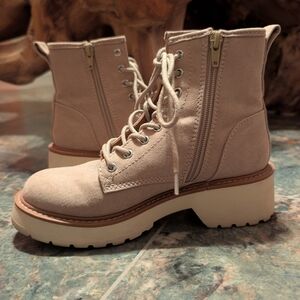 Madden Girl Beige Lace-Up Boots